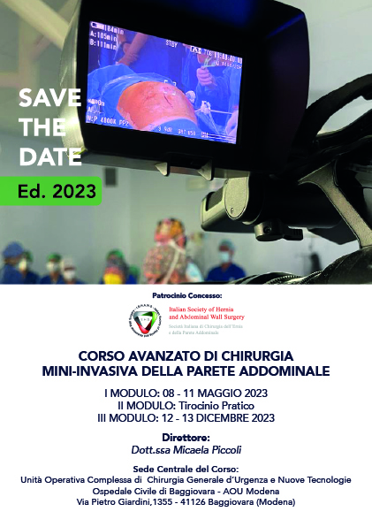 CORSO AVANZATO DI CHIRURGIA MINI-INVASIVA DELLA PARETE ADDOMINALE - Ed. 2023